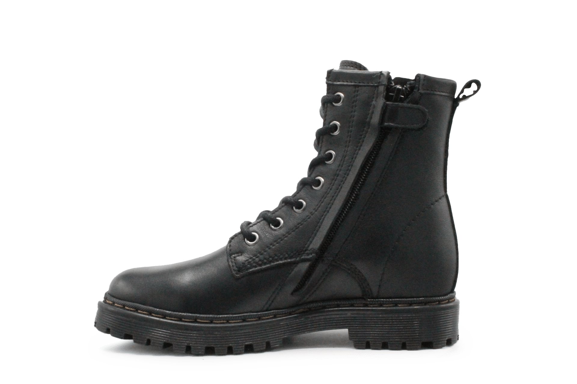 Giga G4465 Meisjes Boots Zwart Leer – Smalle Pasvorm met Rits - hatshoe