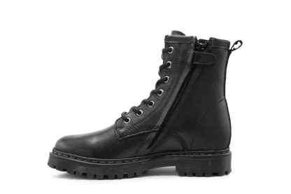 Giga G4465 Meisjes Boots Zwart Leer – Smalle Pasvorm met Rits - hatshoe