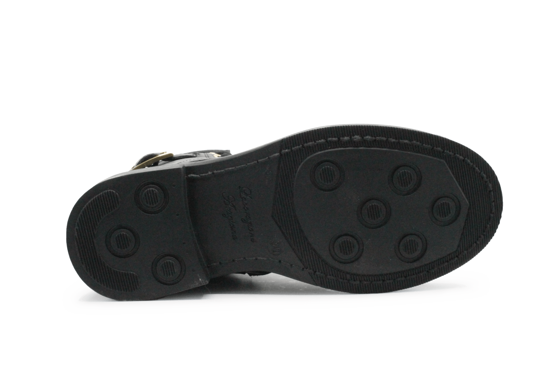Giga G4475 Meisjes Boots Zwart Leer met Gouden Gesp – Smalle Pasvorm - hatshoe
