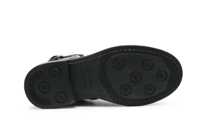 Giga G4475 Meisjes Boots Zwart Leer met Gouden Gesp – Smalle Pasvorm - hatshoe