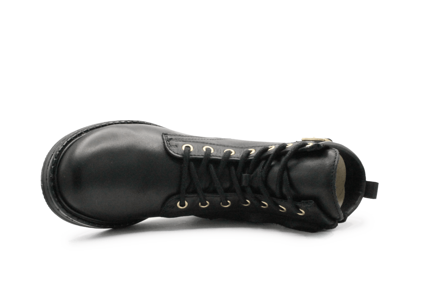 Giga G4475 Meisjes Boots Zwart Leer met Gouden Gesp – Smalle Pasvorm - hatshoe