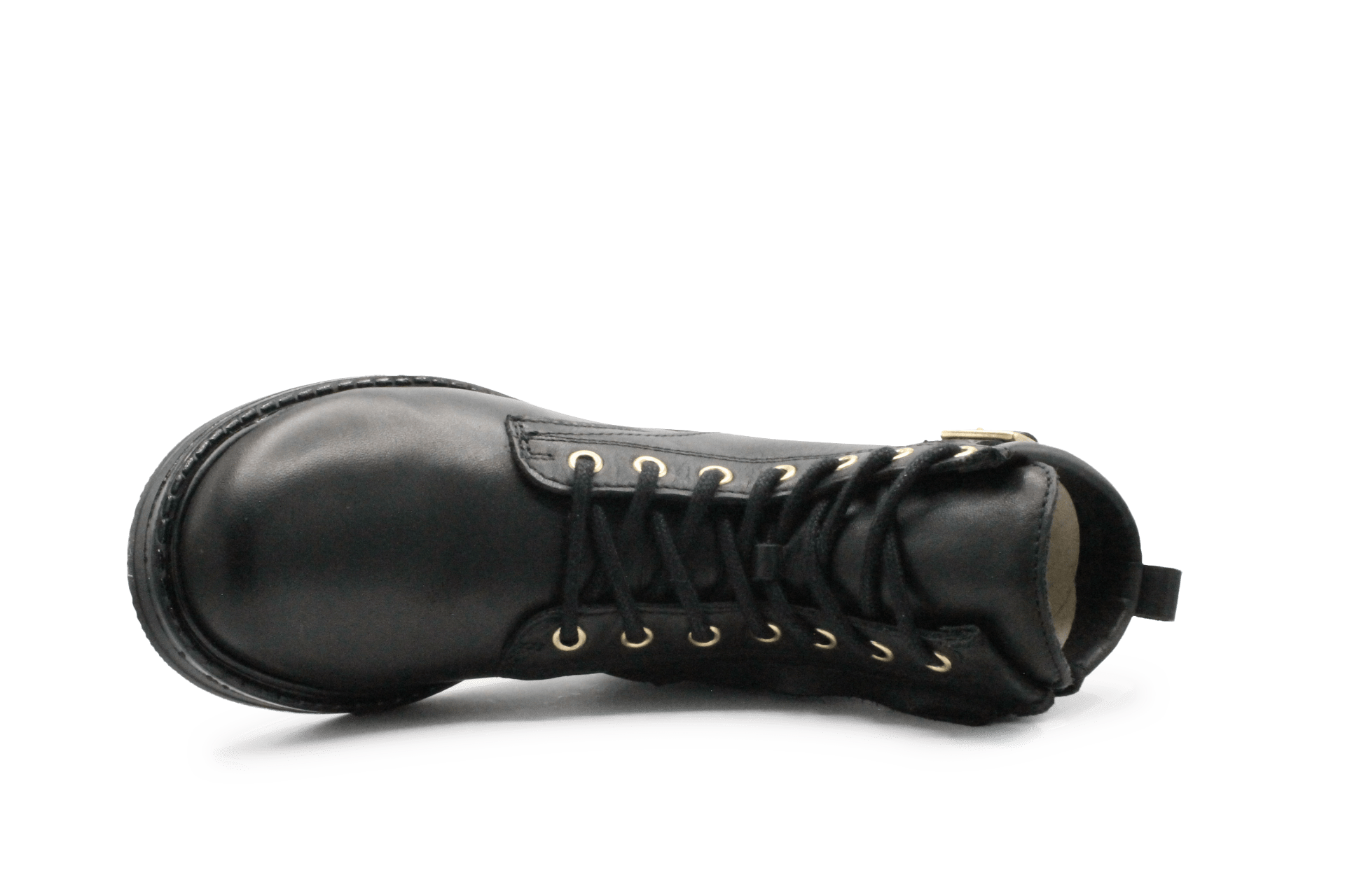 Giga G4475 Meisjes Boots Zwart Leer met Gouden Gesp – Smalle Pasvorm - hatshoe