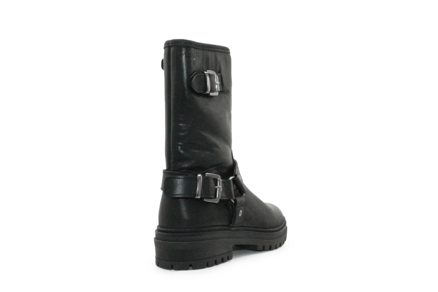 Giga G4481 Meisjes Bikerboots Zwart Leer - Smalle pasvorm - hatshoe
