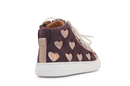 Giga Meisjes Veterschoen G4665- Bordeaux Heart - hatshoe