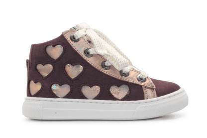 Giga Meisjes Veterschoen G4665- Bordeaux Heart - hatshoe