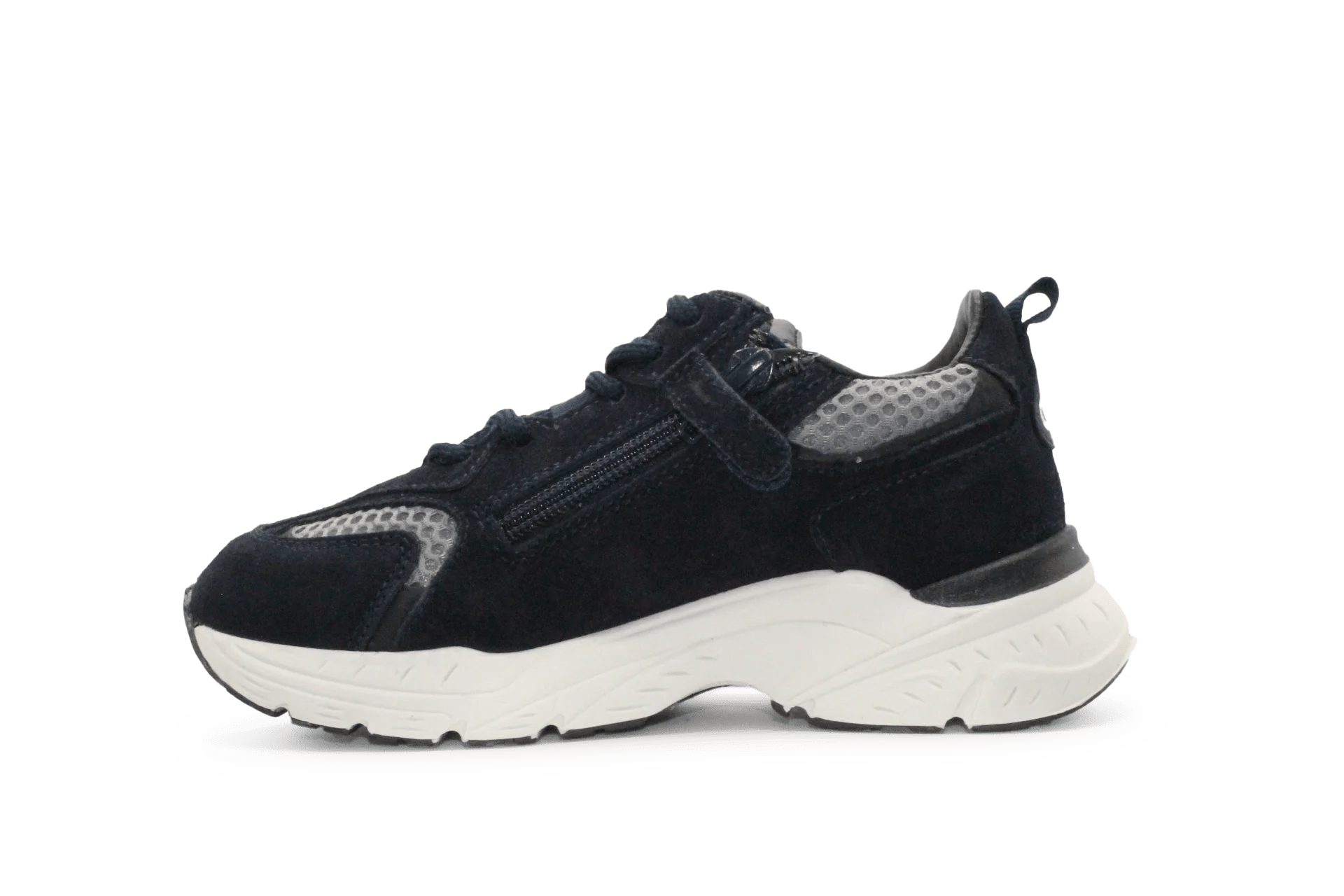 Hip H1145 Jongens Veterschoenen Blauw Suède met Rits