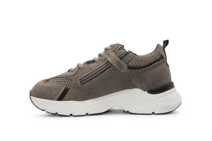 Hip H1145 Jongens Veterschoenen Taupe Suède met Rits - hatshoe