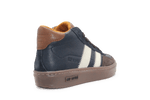 Hip H1404 Jongens Veterschoenen Donkerblauw/Bruin Leer met Rits - hatshoe