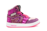 Hip H1765 Meisjes Hoge Sneakers Roze/Paarse Glitter en Suède met Rits - hatshoe