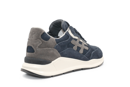 Hip H1929 Jongens Veterschoenen Blauw Suède met Rits - hatshoe