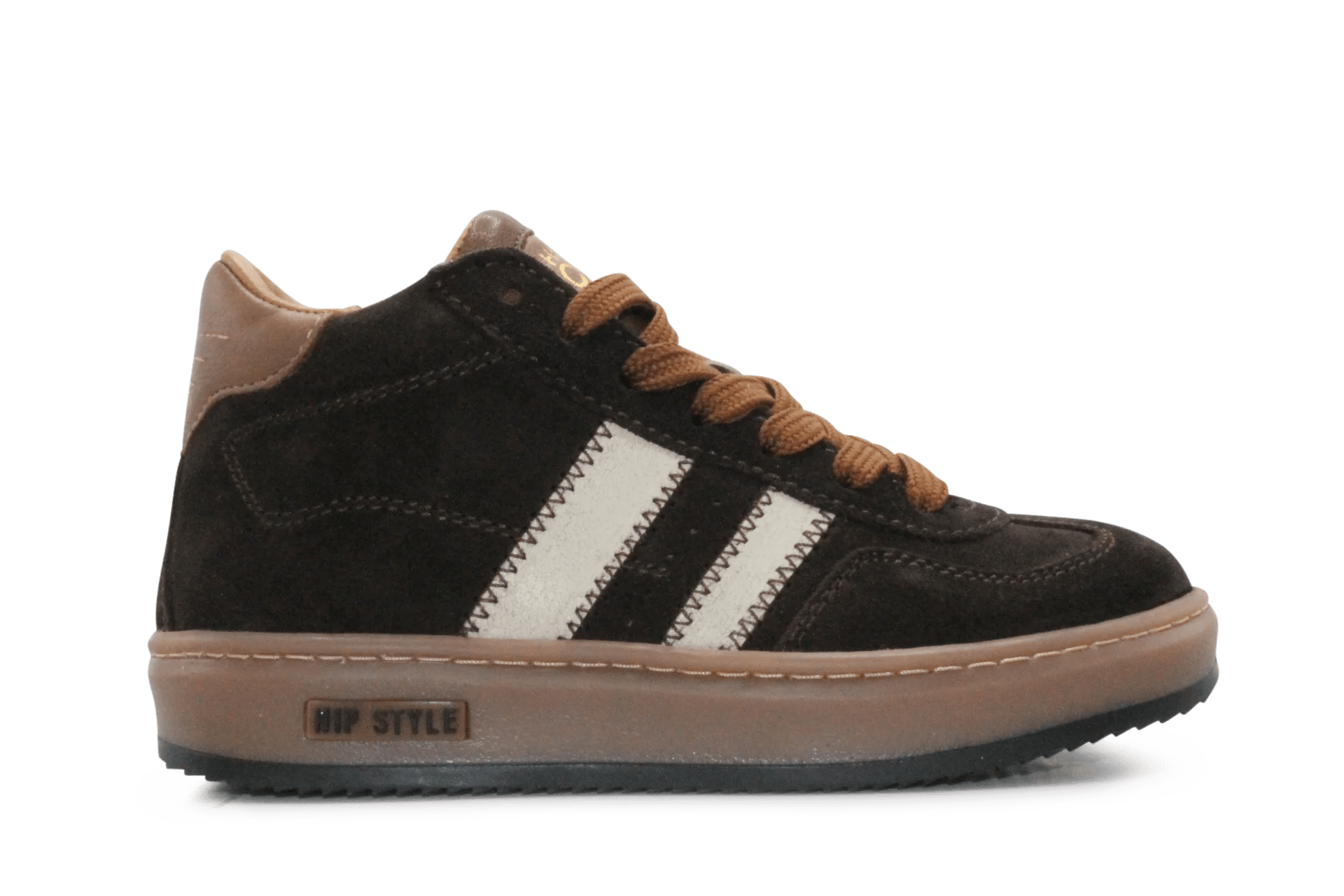 Hip Hoge Sneaker H1102 Bruin Leer & Suède – Veter en Rits