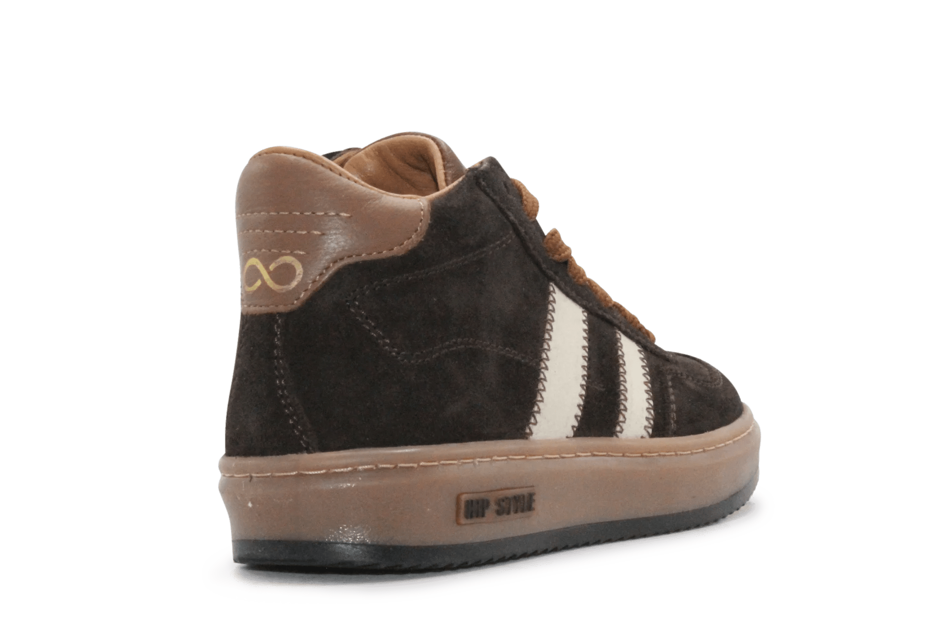 Hip Hoge Sneaker H1102 Bruin Leer & Suède – Veter en Rits