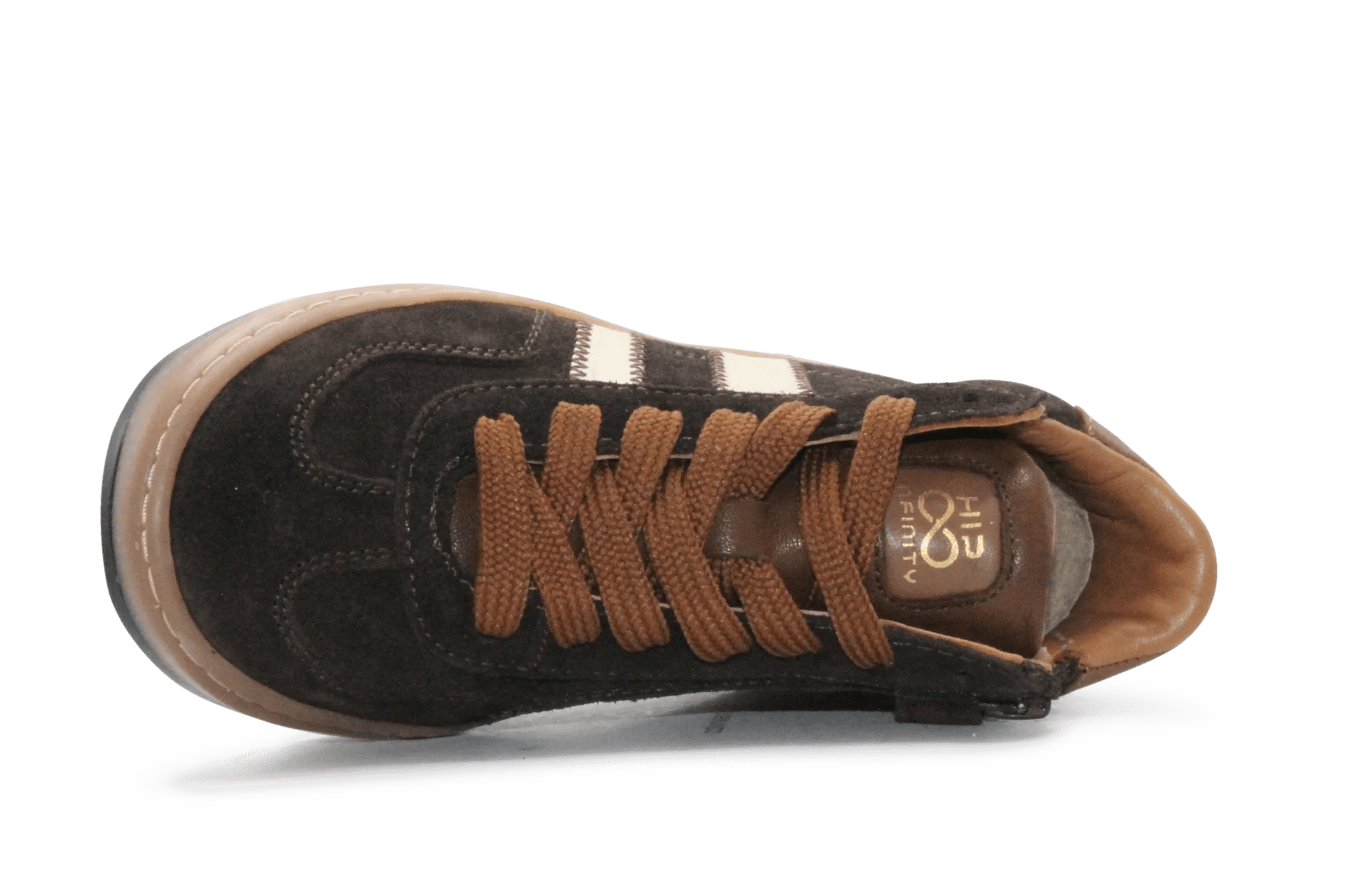 Hip Hoge Sneaker H1102 Bruin Leer & Suède – Veter en Rits