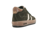 Hip Hoge Sneaker H1102 Groen Leer & Suède – Veter en Rits - hatshoe