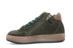 Hip Hoge Sneaker H1102 Groen Leer & Suède – Veter en Rits - hatshoe