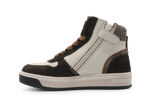 Hip Hoge Sneaker H1301 Dark Brown Leer & Suède – Veter en Rits - hatshoe