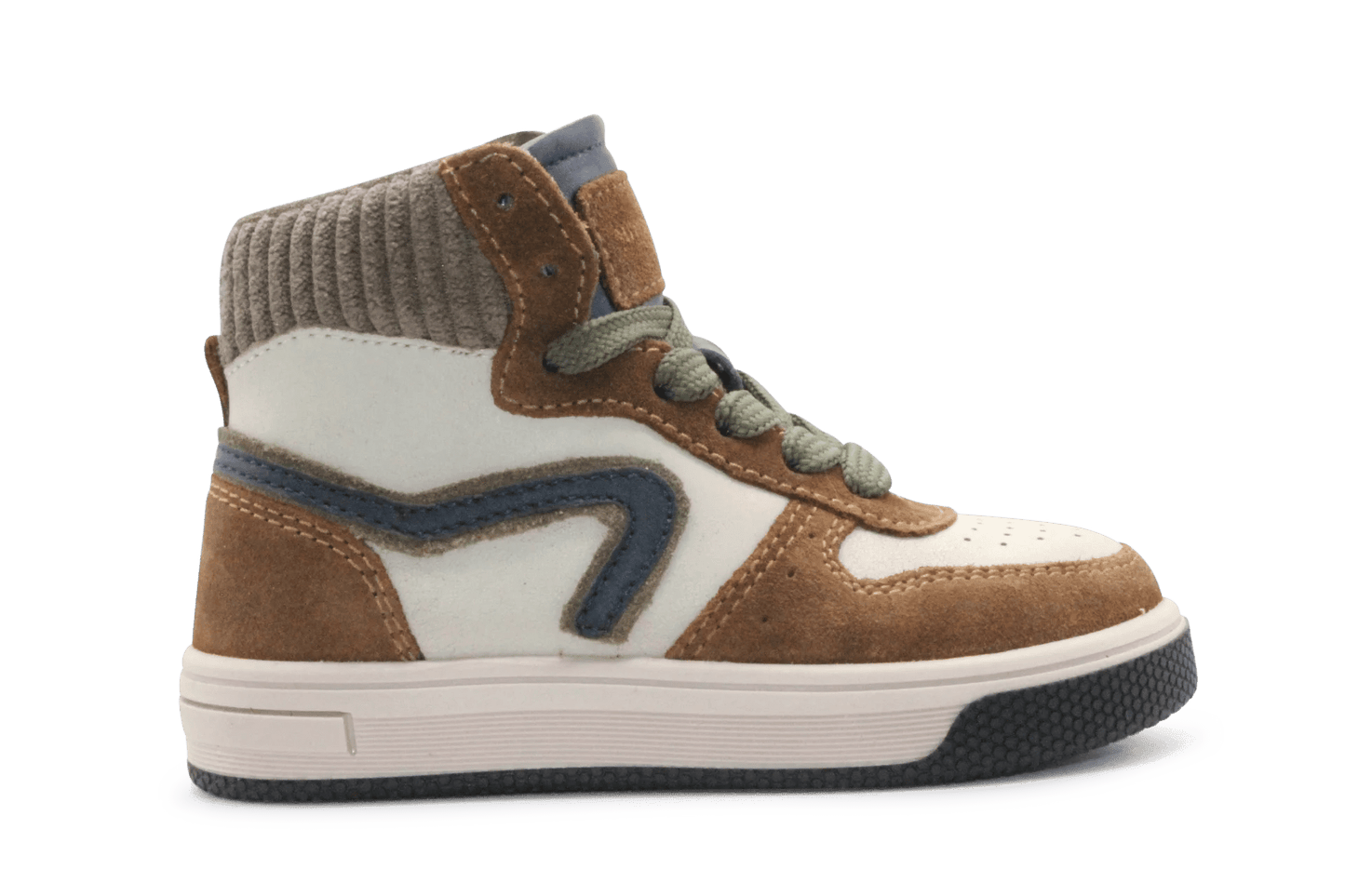 Hip Hoge Sneaker H1301 Naturel Leer & Suède – Veter en Rits - hatshoe