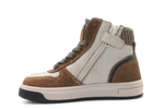 Hip Hoge Sneaker H1301 Naturel Leer & Suède – Veter en Rits - hatshoe