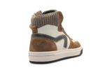 Hip Hoge Sneaker H1301 Naturel Leer & Suède – Veter en Rits - hatshoe