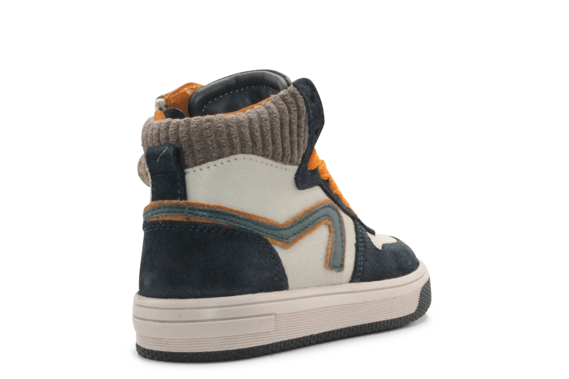 Hip Hoge Sneaker H1765 Dark Blue Leer & Suède – Veter en Rits
