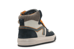 Hip Hoge Sneaker H1765 Dark Blue Leer & Suède – Veter en Rits - hatshoe