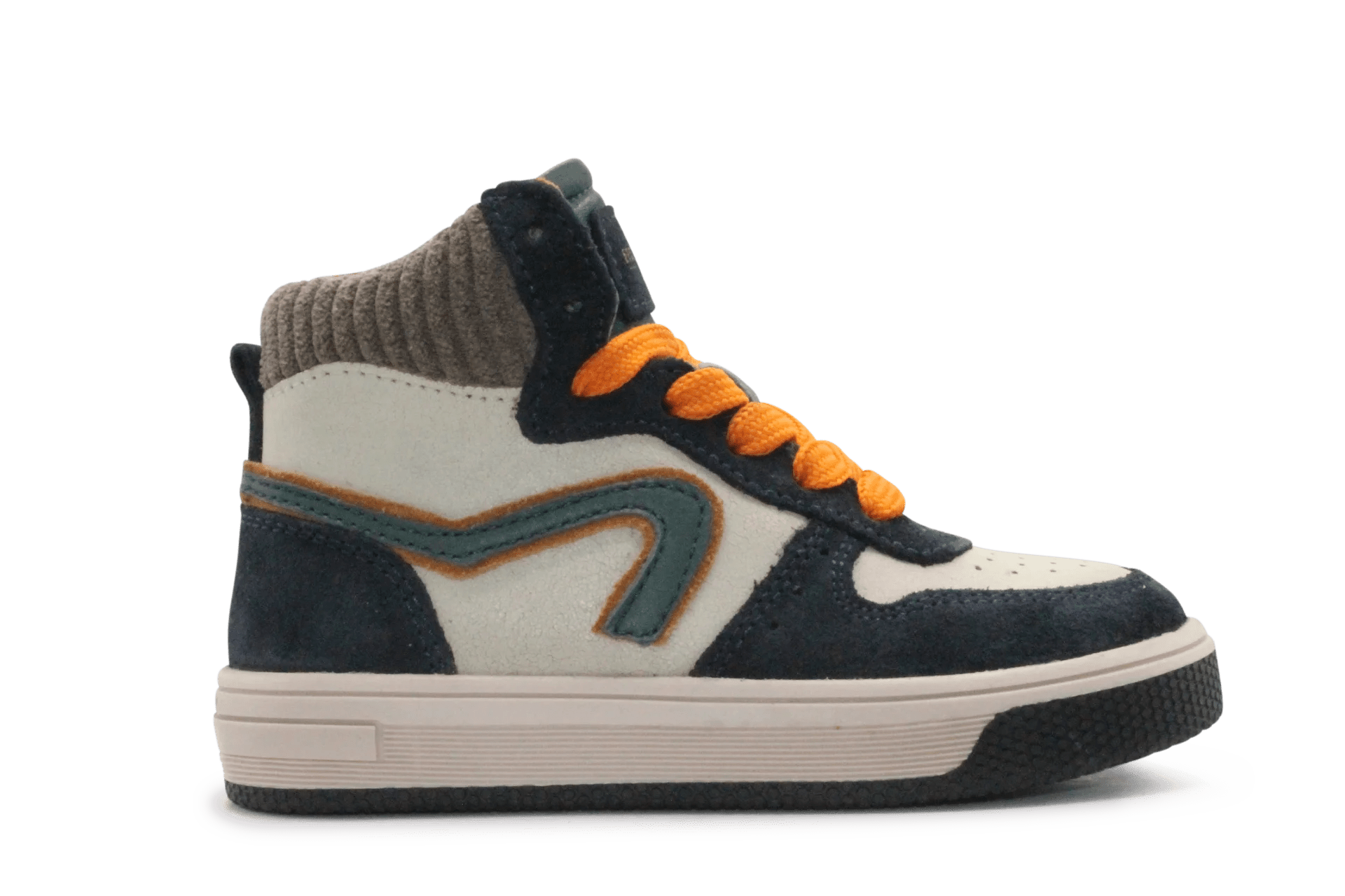 Hip Hoge Sneaker H1765 Dark Blue Leer & Suède – Veter en Rits