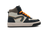 Hip Hoge Sneaker H1765 Dark Blue Leer & Suède – Veter en Rits - hatshoe