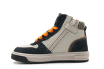 Hip Hoge Sneaker H1765 Dark Blue Leer & Suède – Veter en Rits - hatshoe