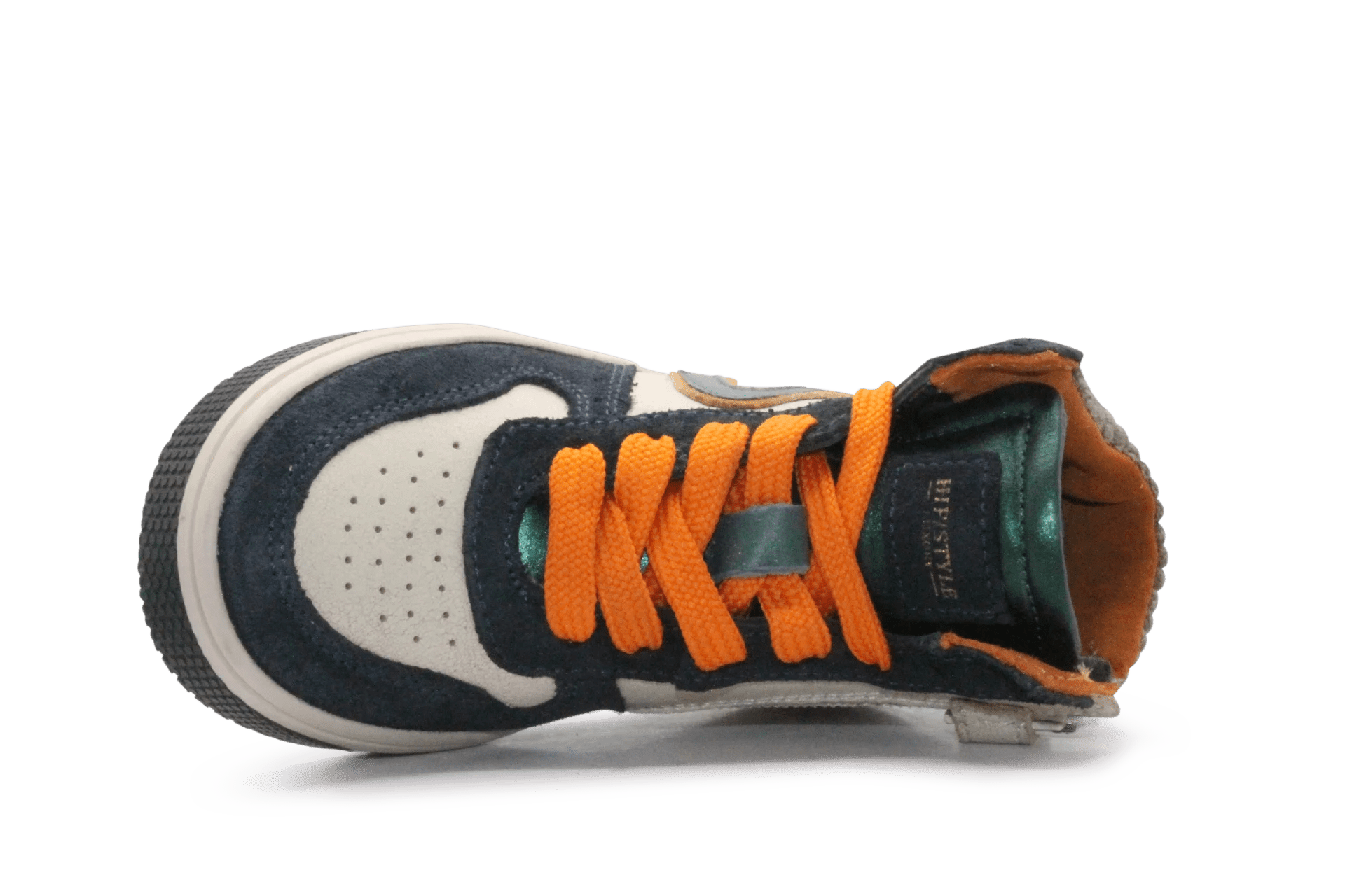 Hip Hoge Sneaker H1765 Dark Blue Leer & Suède – Veter en Rits
