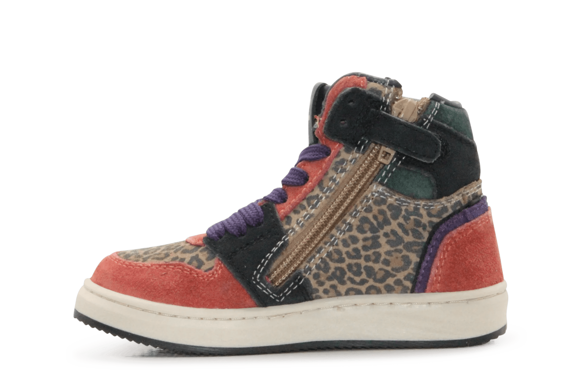 Hip Hoge Sneaker H1765 Natural Suède – Veter en Rits