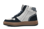Hip Hoge Sneaker H1803 Blauw Leer & Suède – Veter en Rits - hatshoe