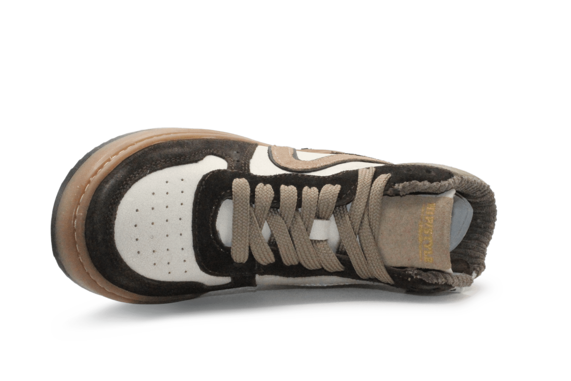 Hip Hoge Sneaker H1803 Bruin Leer & Suède – Veter en Rits - hatshoe