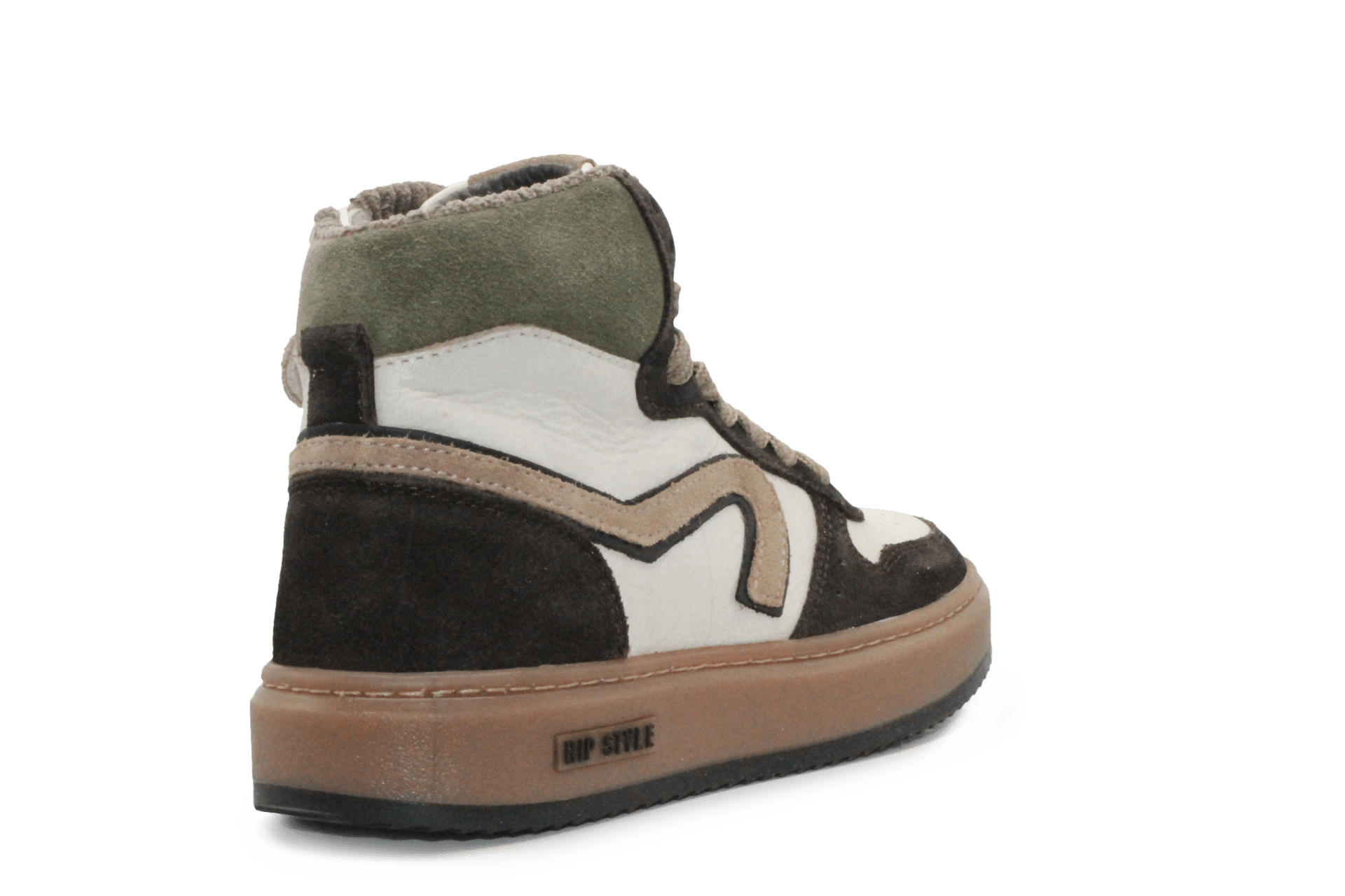 Hip Hoge Sneaker H1803 Bruin Leer & Suède – Veter en Rits - hatshoe