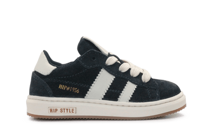 Hip Sneaker H1811 Donker Blauw Leer & Suède – Veter en Rits - hatshoe