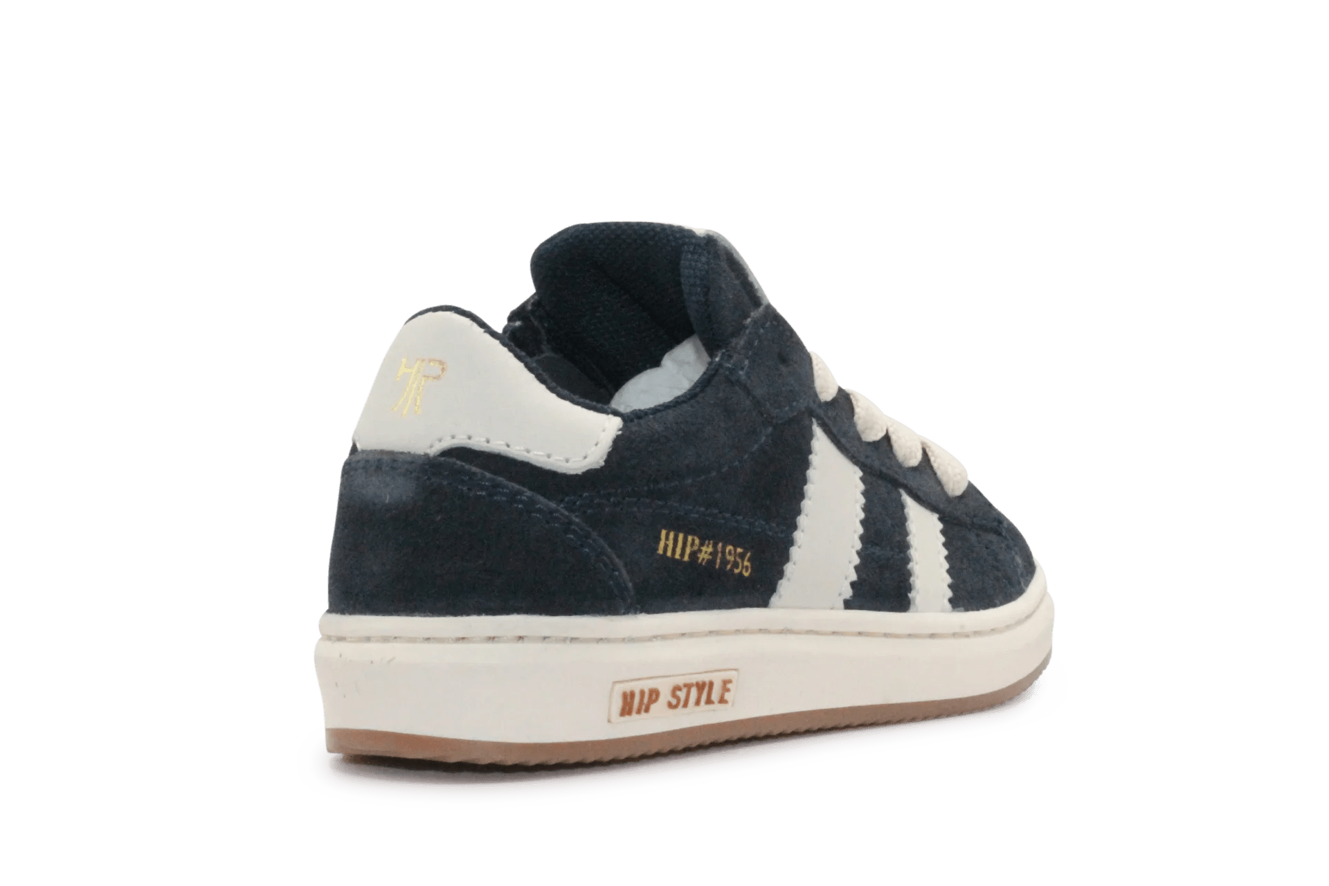 Hip Sneaker H1811 Donker Blauw Leer & Suède – Veter en Rits