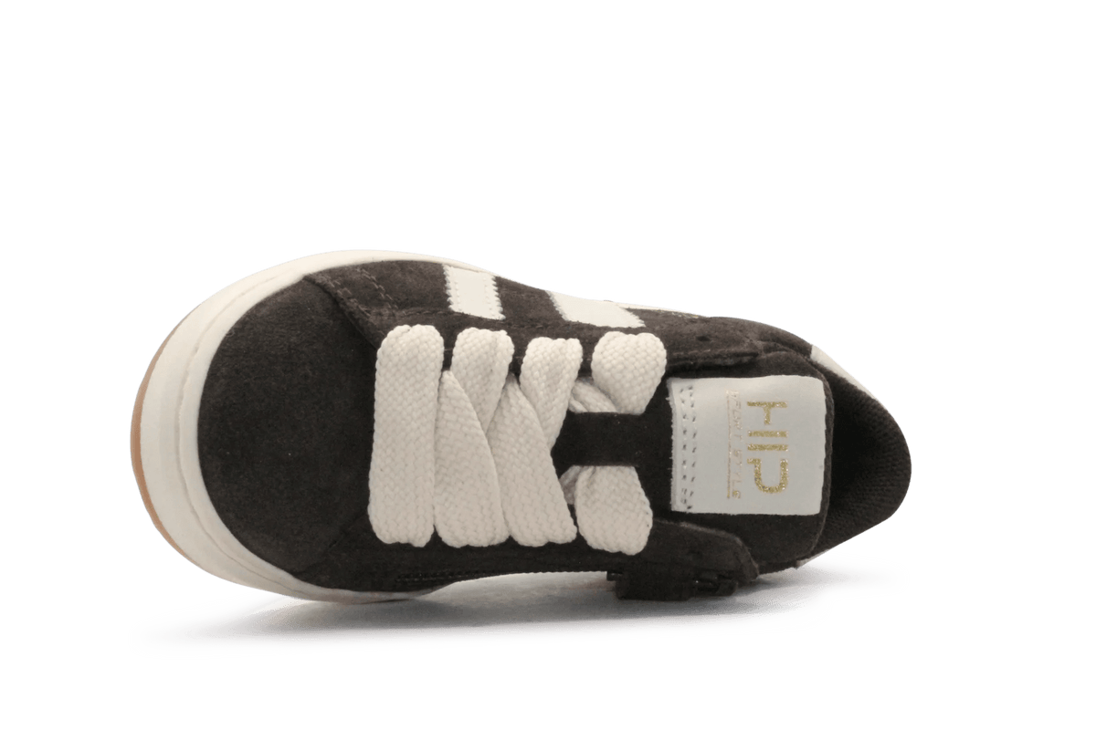 Hip Sneaker H1811 Donker Bruin Leer & Suède – Veter en Rits - hatshoe