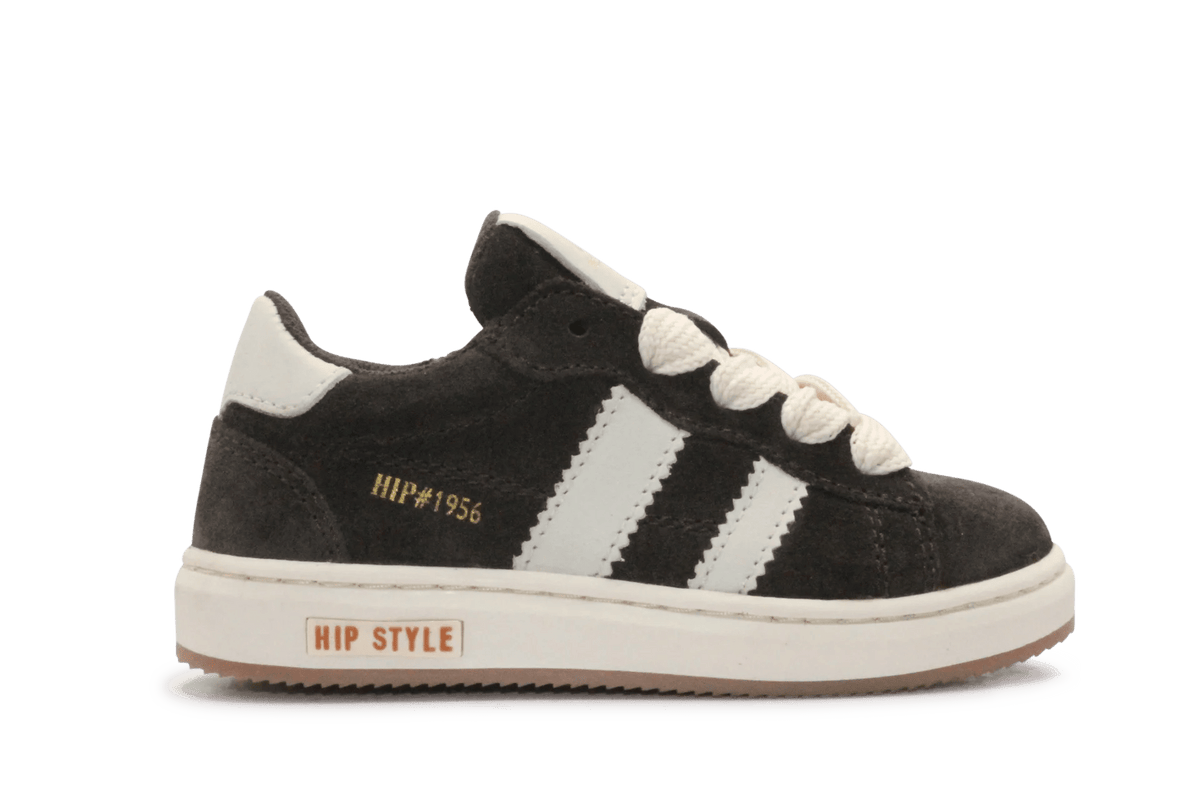 Hip Sneaker H1811 Donker Bruin Leer & Suède – Veter en Rits - hatshoe