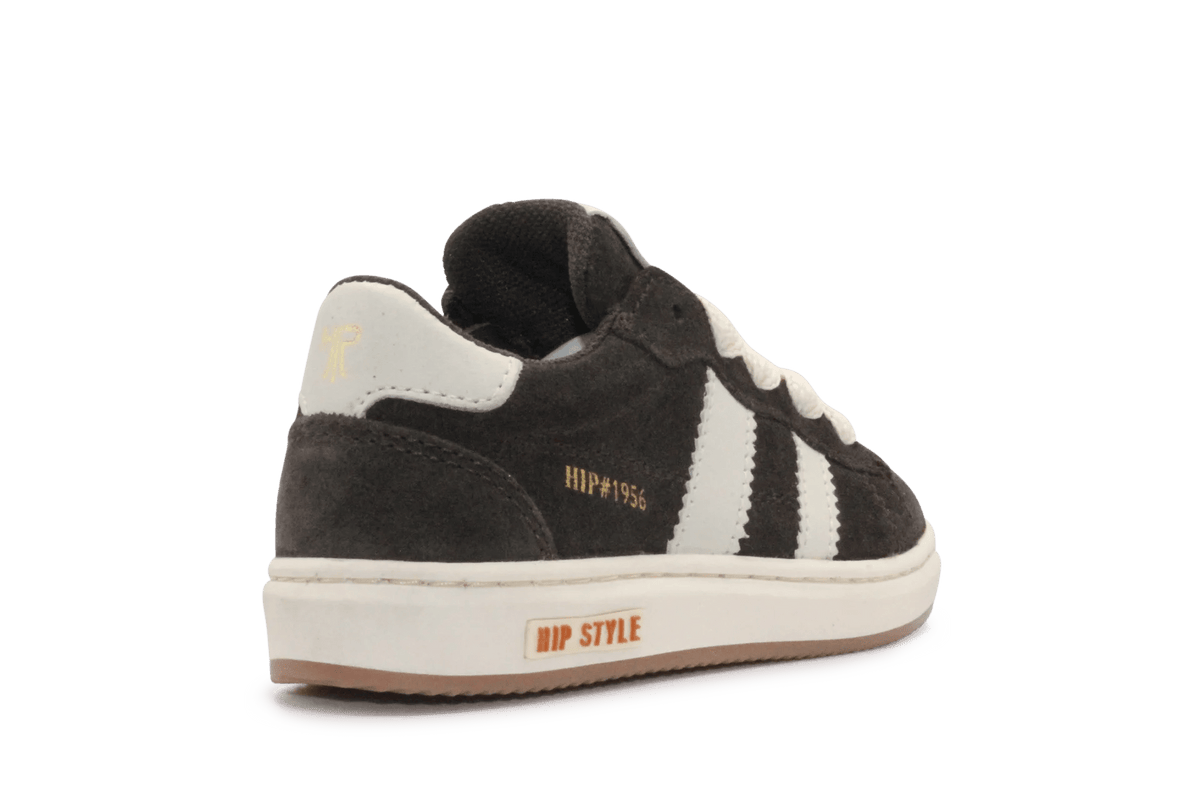 Hip Sneaker H1811 Donker Bruin Leer & Suède – Veter en Rits - hatshoe