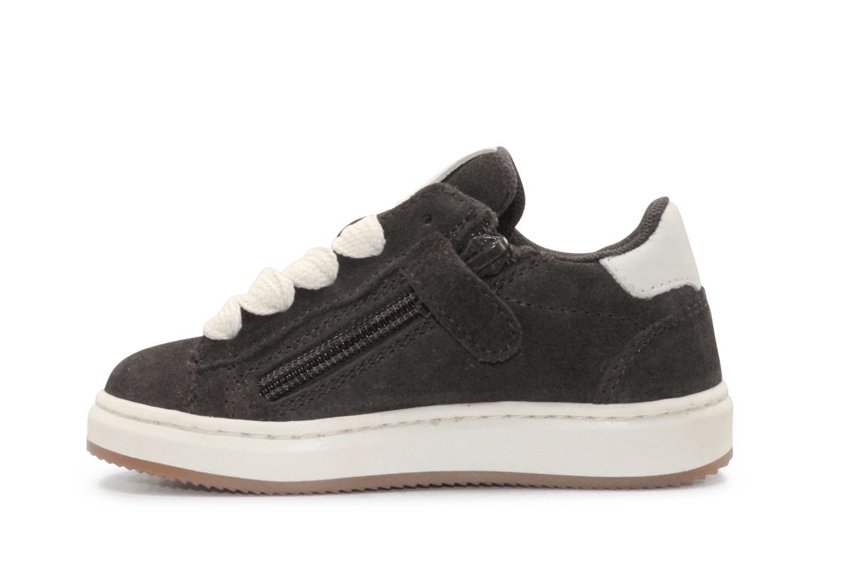 Hip Sneaker H1811 Donker Bruin Leer & Suède – Veter en Rits - hatshoe