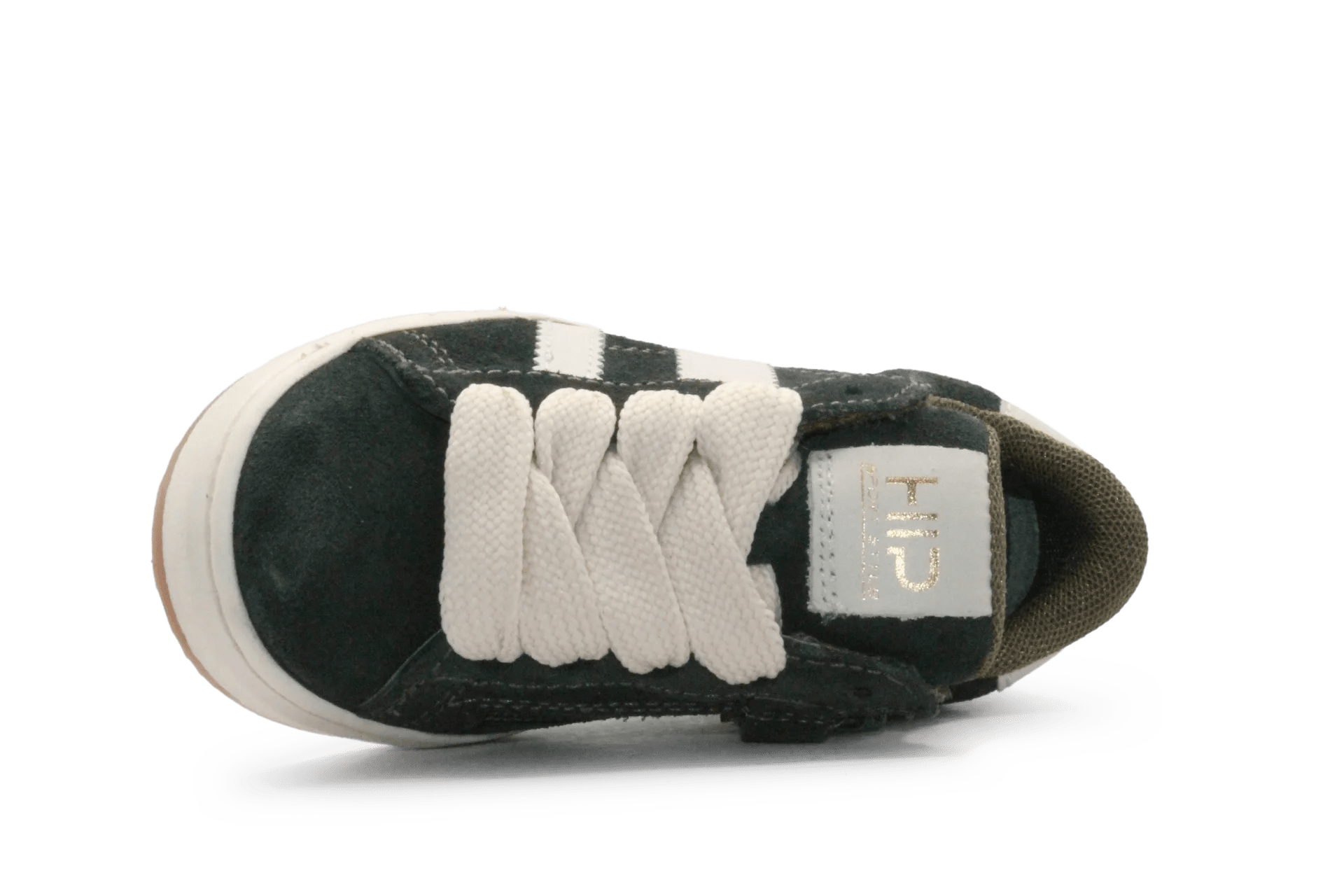 Hip Sneaker H1811 Donker Groen Leer & Suède – Veter en Rits