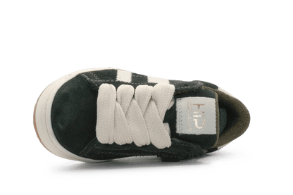 Hip Sneaker H1811 Donker Groen Leer & Suède – Veter en Rits - hatshoe
