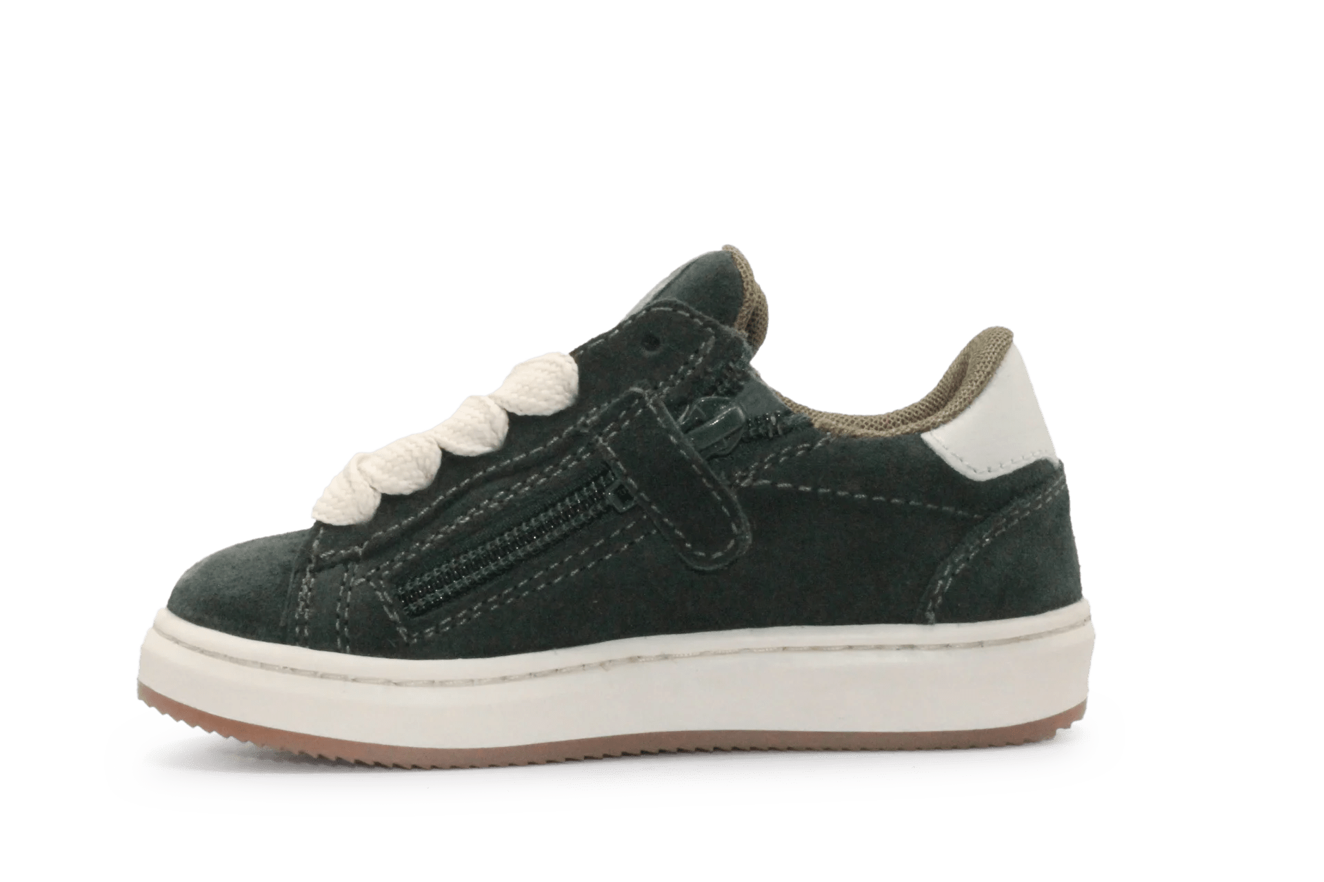 Hip Sneaker H1811 Donker Groen Leer & Suède – Veter en Rits
