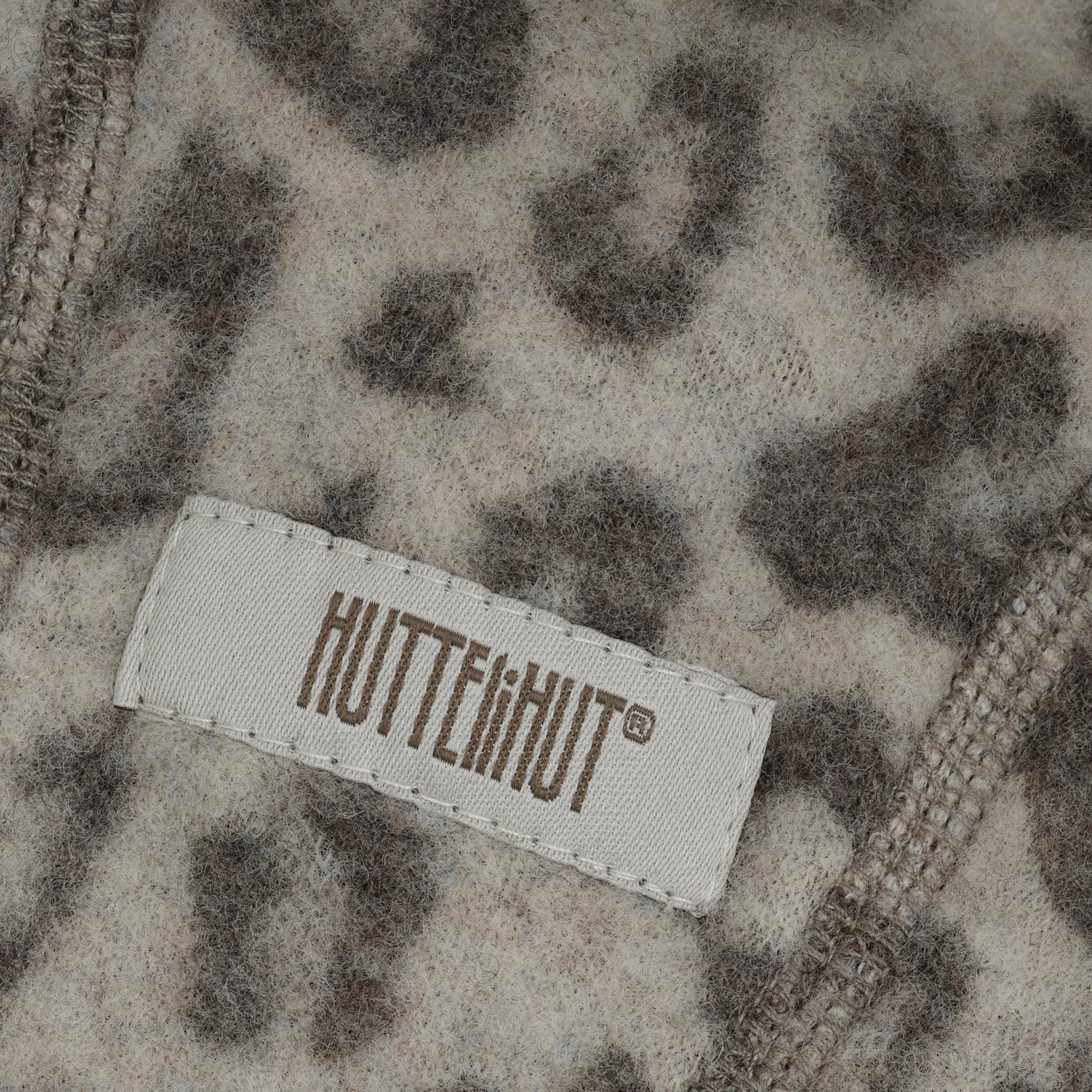 HUTTEliHUT Bonnet Wool Fleece Jacquard - Camel Melange