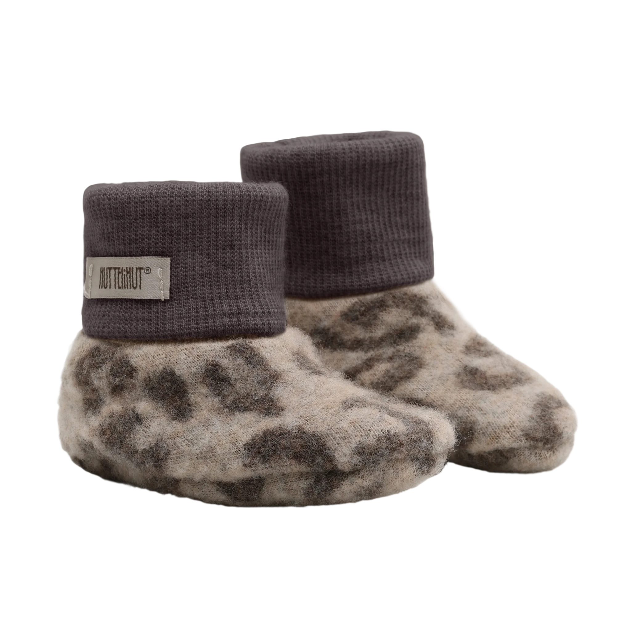 HUTTEliHUT Footies Wool Fleece 2-layer - Camel Melange