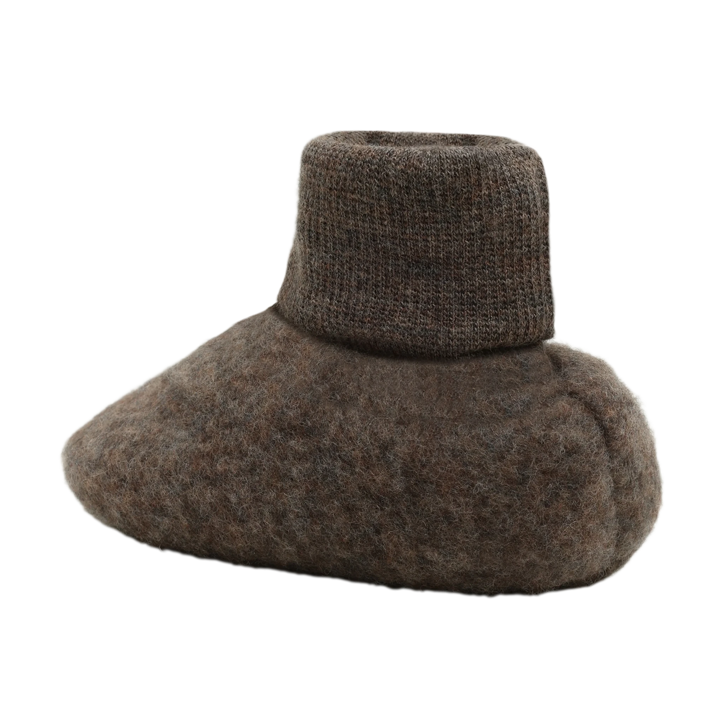 HUTTEliHUT Footies Wool Fleece - Brown Melange - hatshoe