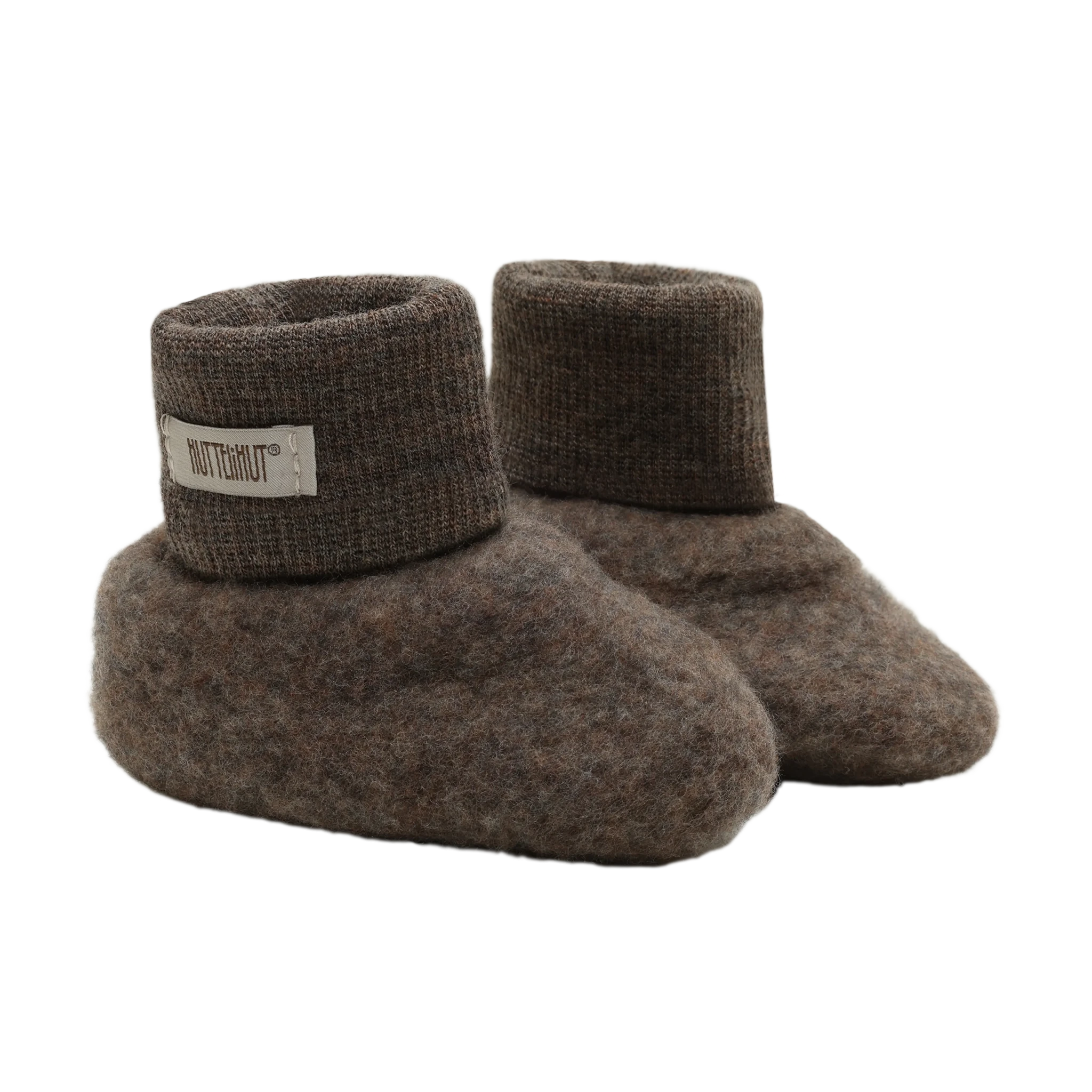 HUTTEliHUT Footies Wool Fleece - Brown Melange