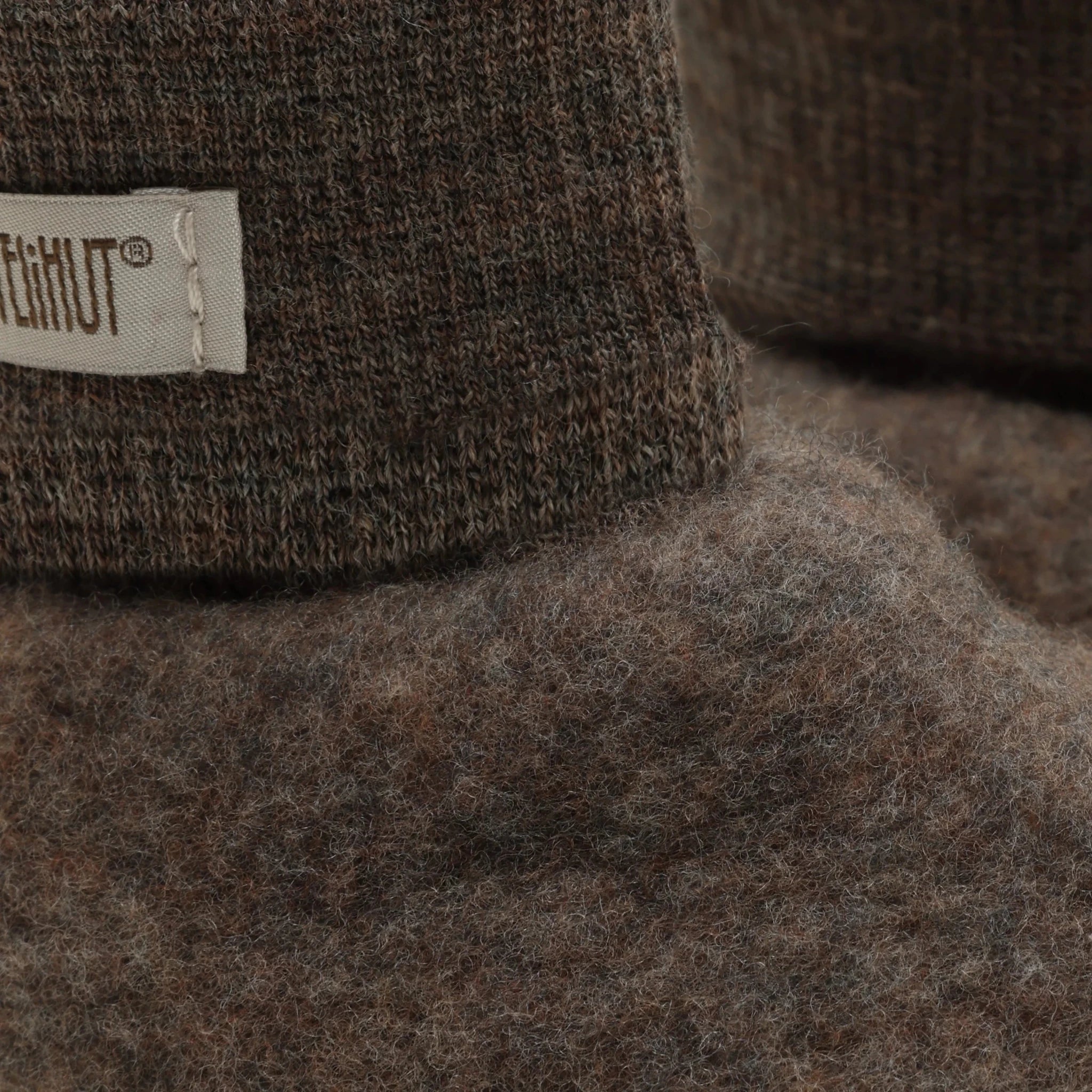 HUTTEliHUT Footies Wool Fleece - Brown Melange