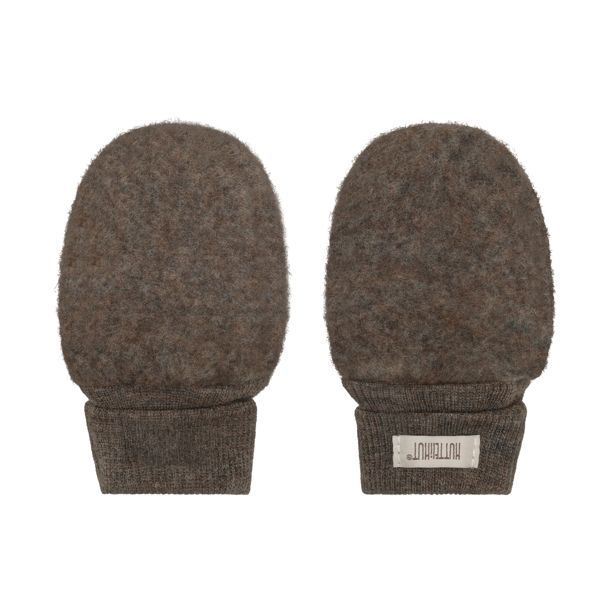 HUTTEliHUT Mittens Wool Fleece - Brown Melange
