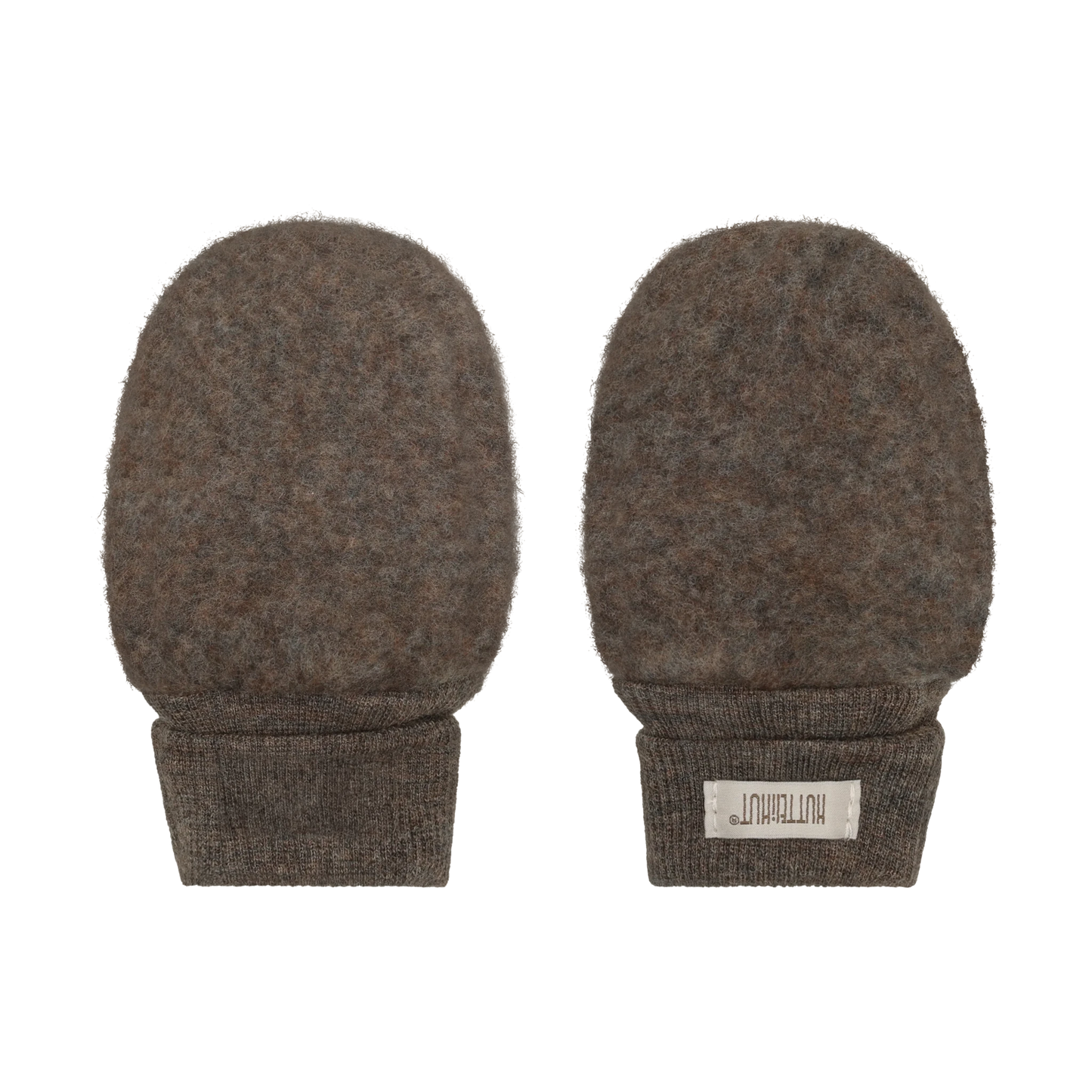 HUTTEliHUT Mittens Wool Fleece - Brown Melange - hatshoe