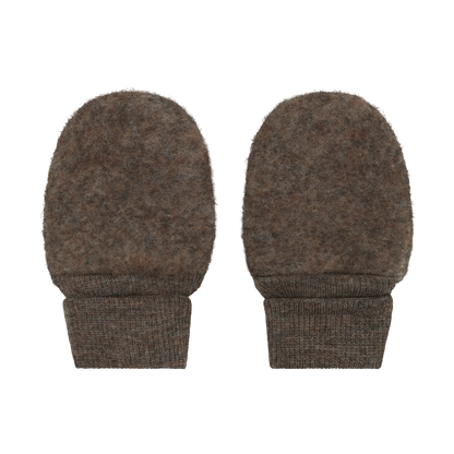 HUTTEliHUT Mittens Wool Fleece - Brown Melange - hatshoe